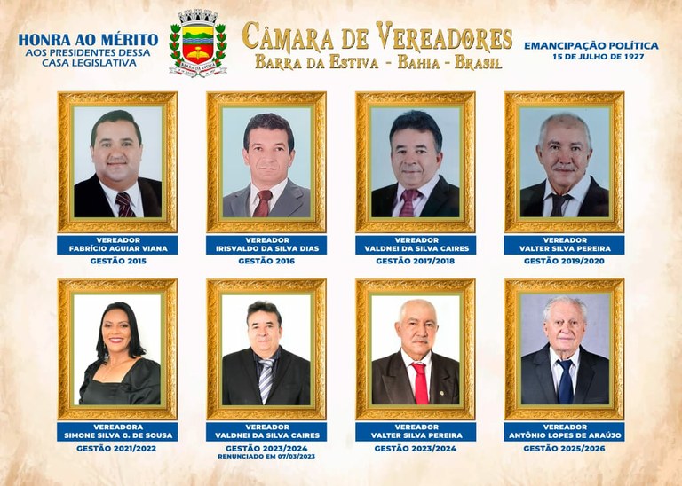 Presidentes da Câmara Municipal 2015-2026