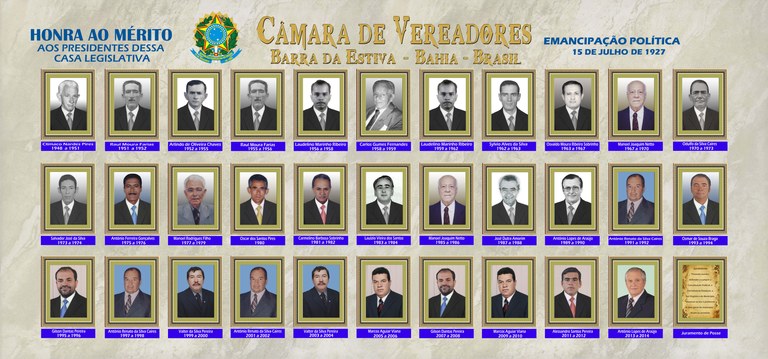 Honra aos Presidentes da Câmara Municipal 1947 a 2014